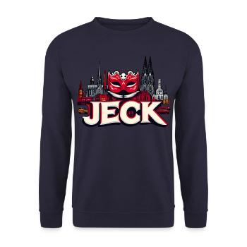 Carnaval de Cologne cathédrale Jeck Design - Sweat-shirt Unisexe - marine - Devant - Alina (178cm) & Michal (187cm)