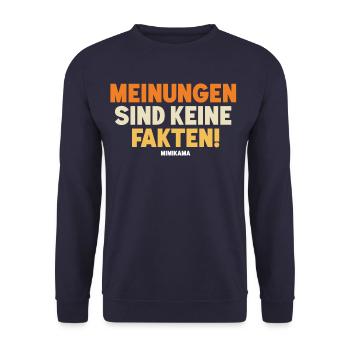 Meinungen vs. Fakten - Unisex Pullover - Navy - Vorne - Alina (178cm) & Michal (187cm)