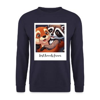 Meilleurs amis pour la vie - Sweat-shirt Unisexe - marine - Devant - Alina (178cm) & Michal (187cm)