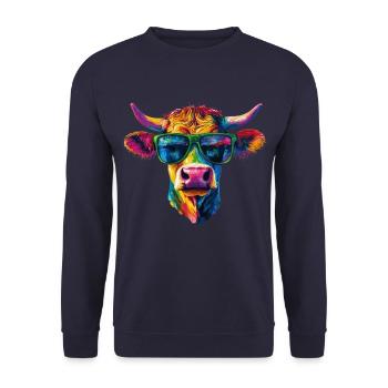 Lunettes de soleil vache - Sweat-shirt Unisexe - marine - Devant - Alina (178cm) & Michal (187cm)