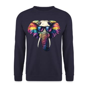 Elefant Sonnenbrille - Unisex Pullover - Navy - Vorne - Alina (178cm) & Michal (187cm)
