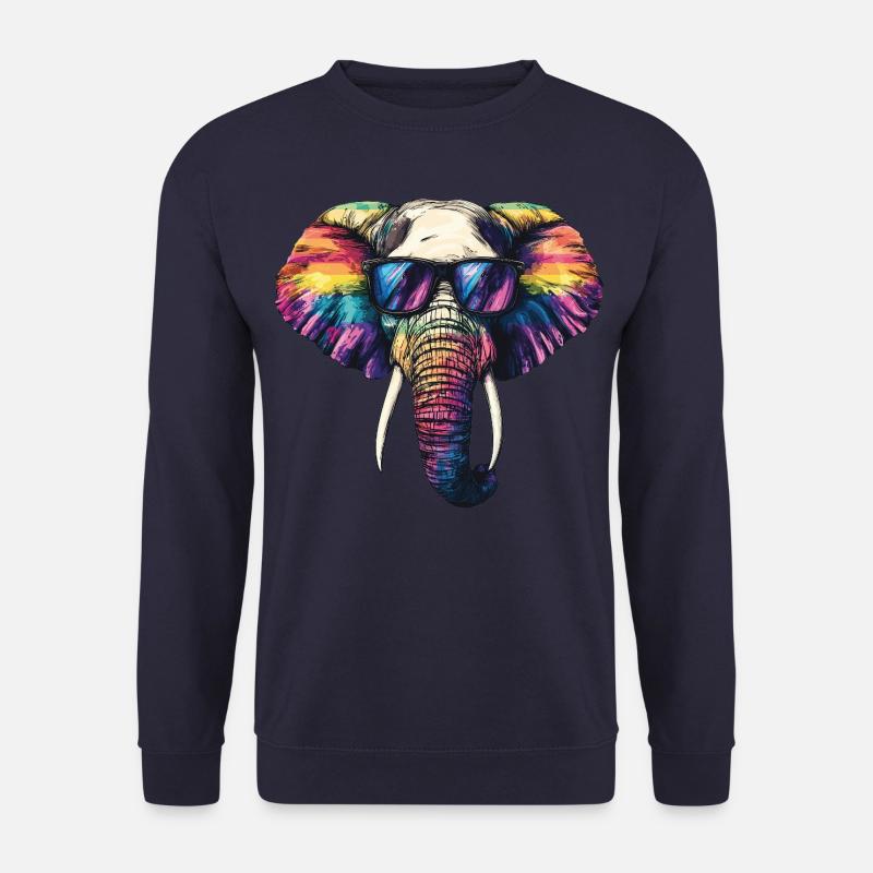 Elephant Sunglasses - Unisex Sweatshirt - navy