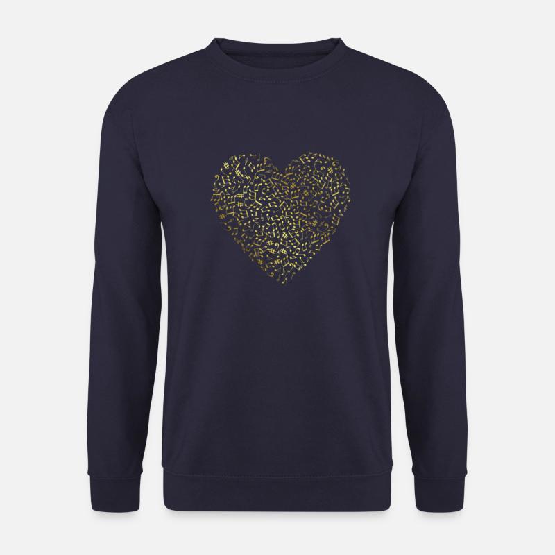 Herz aus Noten gold - Unisex Pullover - Navy