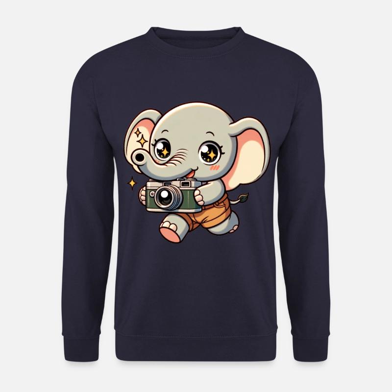 Photographie d’éléphant petit éléphant Shutterbug - Sweat-shirt Unisexe - marine