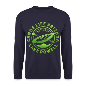 Canoe Life Arizona Design neongrün - Unisex Pullover - Navy - Vorne - Alina (178cm) & Michal (187cm)