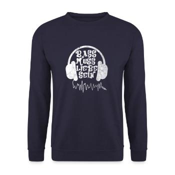 Bass has to be love - Unisex Sweatshirt - navy - Front - Alina (178cm) & Michal (187cm)