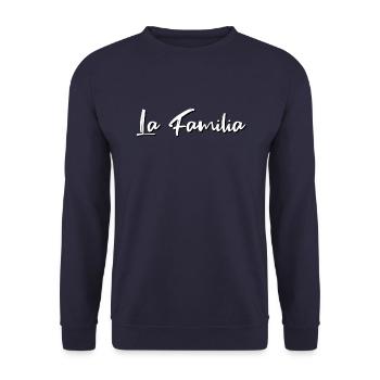 La Famila Familie Spruch Geschenk Idee 3D T-Shirt - Unisex Pullover - Navy - Vorne - Alina (178cm) & Michal (187cm)