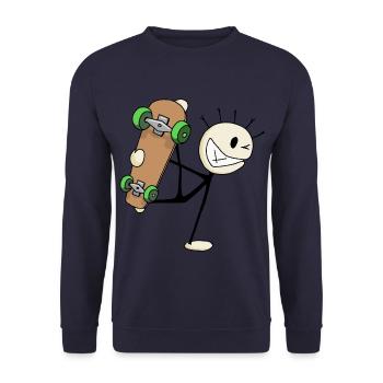 Skater skating skateboard tricks cool gift - Unisex Sweatshirt - navy - Front - Alina (178cm) & Michal (187cm)
