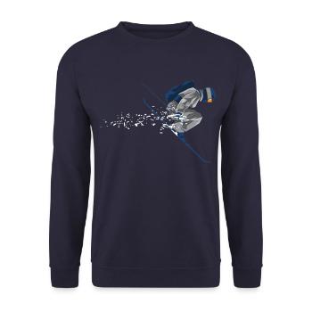 Skifahrer Schnee - Unisex Pullover - Navy - Vorne - Alina (178cm) & Michal (187cm)