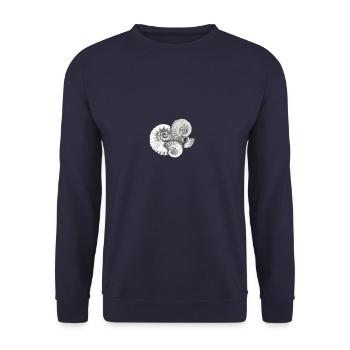 Ammoniten - Unisex Pullover - Navy - Vorne - Alina (178cm) & Michal (187cm)