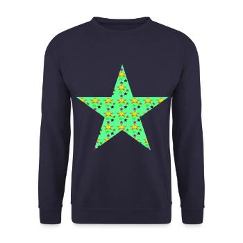 Stern mit Sternen - Unisex Pullover - Navy - Vorne - Alina (178cm) & Michal (187cm)