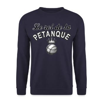 LE ROI DE LA PÉTANQUE - Sweat-shirt Unisexe - marine - Devant - Alina (178cm) & Michal (187cm)