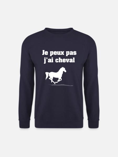 JE PEUX PAS J'AI CHEVAL - Sweat-shirt Unisexe - marine
