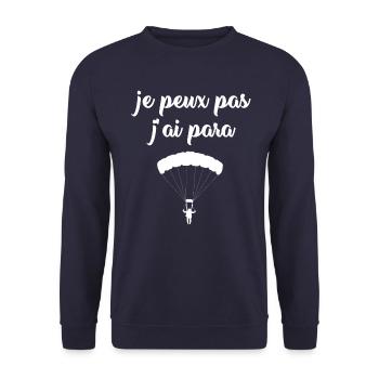JE PEUX PAS J'AI PARA - Sweat-shirt Unisexe - marine - Devant - Alina (178cm) & Michal (187cm)