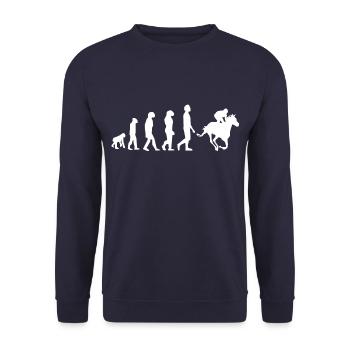 EVOLUTION HORSE - EVOLUTION DES REITENS - Unisex Pullover - Navy - Vorne - Alina (178cm) & Michal (187cm)