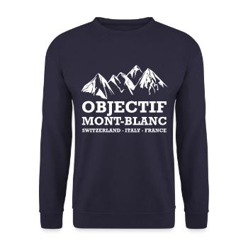 MONT BLANC - SUISSE ITALIE FRANCE - Sweat-shirt Unisexe - marine - Devant - Alina (178cm) & Michal (187cm)