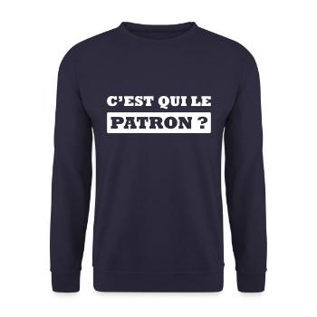 C'EST QUI LE PATRON ? - Sweat-shirt Unisexe - marine - Devant - Alina (178cm) & Michal (187cm)