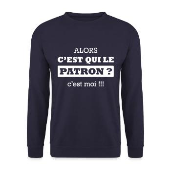 ALORS C'EST QUI LE PATRON ? - Sweat-shirt Unisexe - marine - Devant - Alina (178cm) & Michal (187cm)