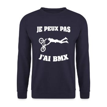 JE PEUX PAS J'AI BMX - Sweat-shirt Unisexe - marine - Devant - Alina (178cm) & Michal (187cm)