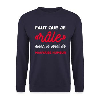 FAUT QUE JE RÂLE - Sweat-shirt Unisexe - marine - Devant - Alina (178cm) & Michal (187cm)