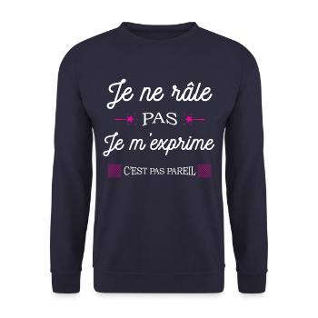 I DON'T GRUMBLE I SPEAK OUT - Unisex Sweatshirt - navy - Front - Alina (178cm) & Michal (187cm)