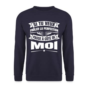 SI TU VEUX FRÔLER LA PERFECTION - Sweat-shirt Unisexe - marine - Devant - Alina (178cm) & Michal (187cm)