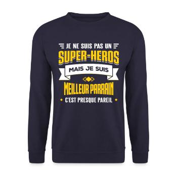 MEILLEUR PARRAIN - Sweat-shirt Unisexe - marine - Devant - Alina (178cm) & Michal (187cm)