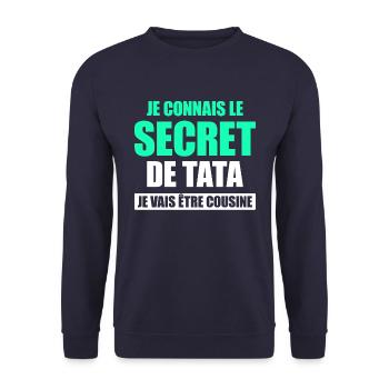 JE VAIS ETRE COUSINE - FUTUR COUSINE - Sweat-shirt Unisexe - marine - Devant - Alina (178cm) & Michal (187cm)