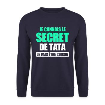 JE VAIS ETRE COUSIN - FUTUR COUSIN - Sweat-shirt Unisexe - marine - Devant - Alina (178cm) & Michal (187cm)
