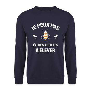 JE PEUX PAS J'AI DES ABEILLES À ELEVER - Sweat-shirt Unisexe - marine - Devant - Alina (178cm) & Michal (187cm)