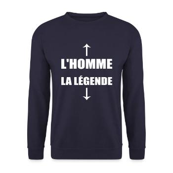 L'HOMME LA LÉGENDE - Sweat-shirt Unisexe - marine - Devant - Alina (178cm) & Michal (187cm)