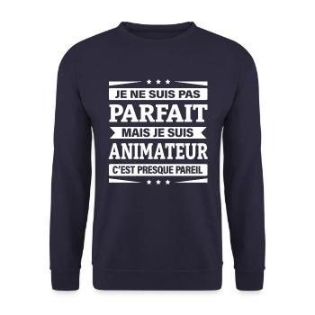 ANIMATEUR - Sweat-shirt Unisexe - marine - Devant - Alina (178cm) & Michal (187cm)