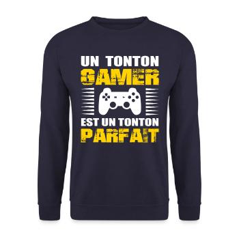 TONTON GAMER PARFAIT - Sweat-shirt Unisexe - marine - Devant - Alina (178cm) & Michal (187cm)