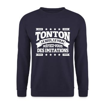 TONTON LE SEUL LE VRAI - Sweat-shirt Unisexe - marine - Devant - Alina (178cm) & Michal (187cm)