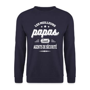 LES MEILLEURS PAPAS SONT AGENTS DE SÉCURITÉ - Sweat-shirt Unisexe - marine - Devant - Alina (178cm) & Michal (187cm)