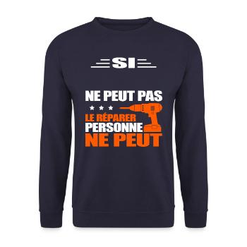 BRICOLEUR À PERSONNALISER - Sweat-shirt Unisexe - marine - Devant - Alina (178cm) & Michal (187cm)