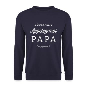 NOUVEAU PAPA - Sweat-shirt Unisexe - marine - Devant - Alina (178cm) & Michal (187cm)