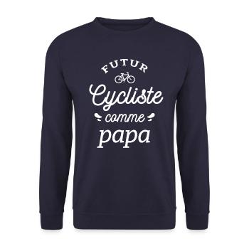 FUTUR CYCLISTE COMME PAPA - Sweat-shirt Unisexe - marine - Devant - Alina (178cm) & Michal (187cm)