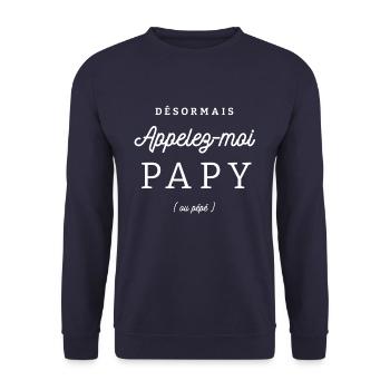 NOUVEAU PAPY - Sweat-shirt Unisexe - marine - Devant - Alina (178cm) & Michal (187cm)