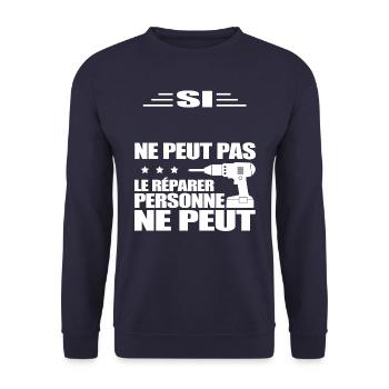 BRICOLEUR À PERSONNALISER - Sweat-shirt Unisexe - marine - Devant - Alina (178cm) & Michal (187cm)