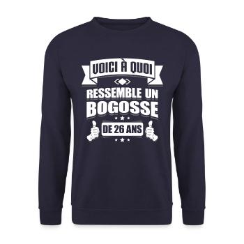 BOGOSSE DE 26 ANS - Sweat-shirt Unisexe - marine - Devant - Alina (178cm) & Michal (187cm)