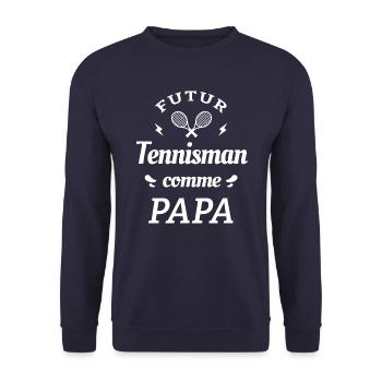 FUTUR TENNISMAN COMME PAPA - Sweat-shirt Unisexe - marine - Devant - Alina (178cm) & Michal (187cm)