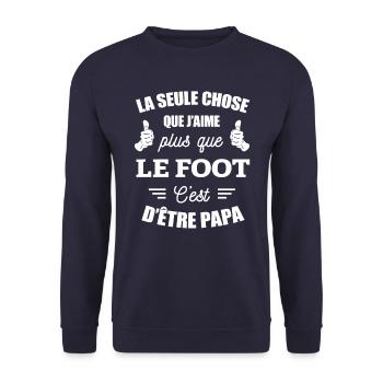 J'AIME LE FOOT ET ÊTRE PAPA - Sweat-shirt Unisexe - marine - Devant - Alina (178cm) & Michal (187cm)