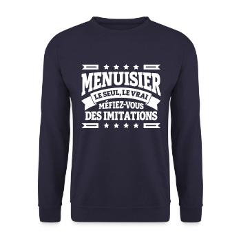 MENUISIER LE SEUL LE VRAI - Sweat-shirt Unisexe - marine - Devant - Alina (178cm) & Michal (187cm)