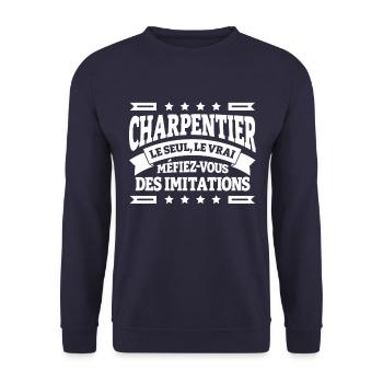 CHARPENTIER LE SEUL LE VRAI - Sweat-shirt Unisexe - marine - Devant - Alina (178cm) & Michal (187cm)