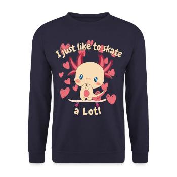 Skater girls Axolotl - Unisex Sweatshirt - navy - Front - Alina (178cm) & Michal (187cm)