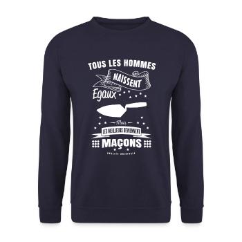 MEILLEUR MAÇON - Sweat-shirt Unisexe - marine - Devant - Alina (178cm) & Michal (187cm)