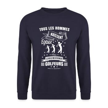 MEILLEUR GOLFEUR - Sweat-shirt Unisexe - marine - Devant - Alina (178cm) & Michal (187cm)