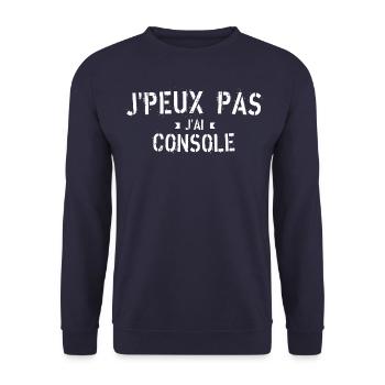 J peux pas j ai console - Sweat-shirt Unisexe - marine - Devant - Alina (178cm) & Michal (187cm)