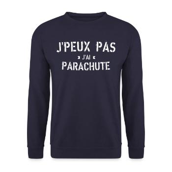 J peux pas j ai parachute - Sweat-shirt Unisexe - marine - Devant - Alina (178cm) & Michal (187cm)